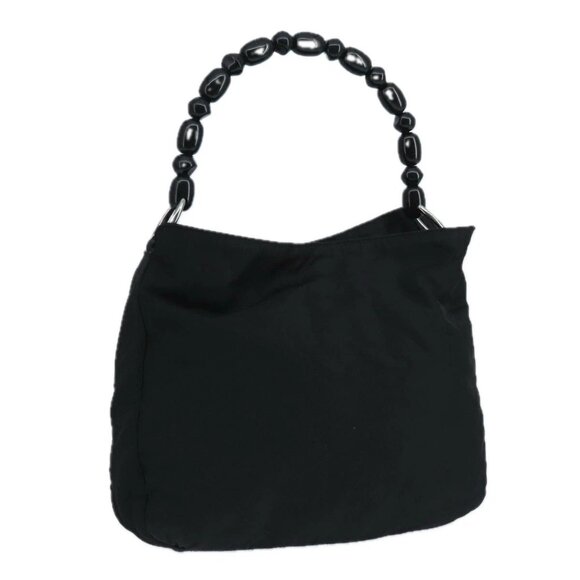 Christian Dior Maris Pearl Hand Bag Leather Black Silver Auth bs20633 - Picture 2 of 16